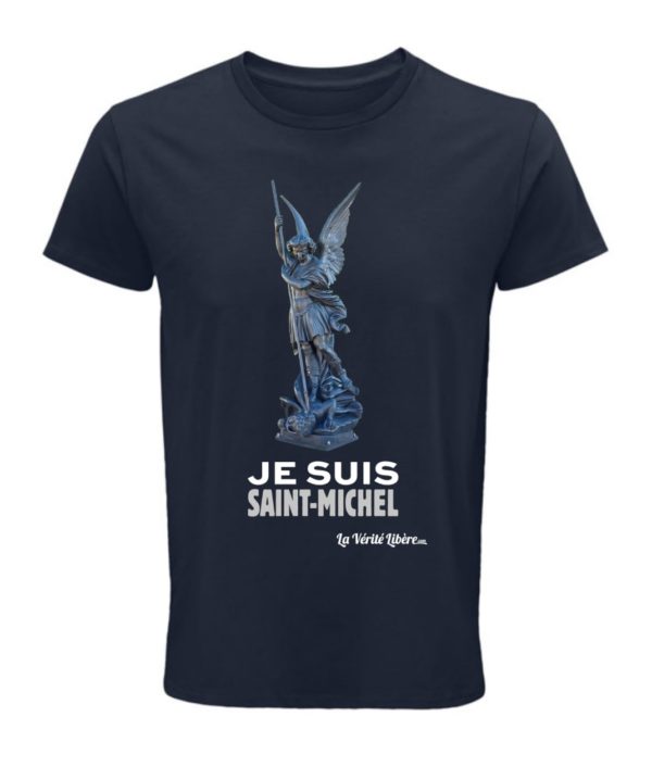 T-shirt homme_bleu m_Je suis Saint Michel