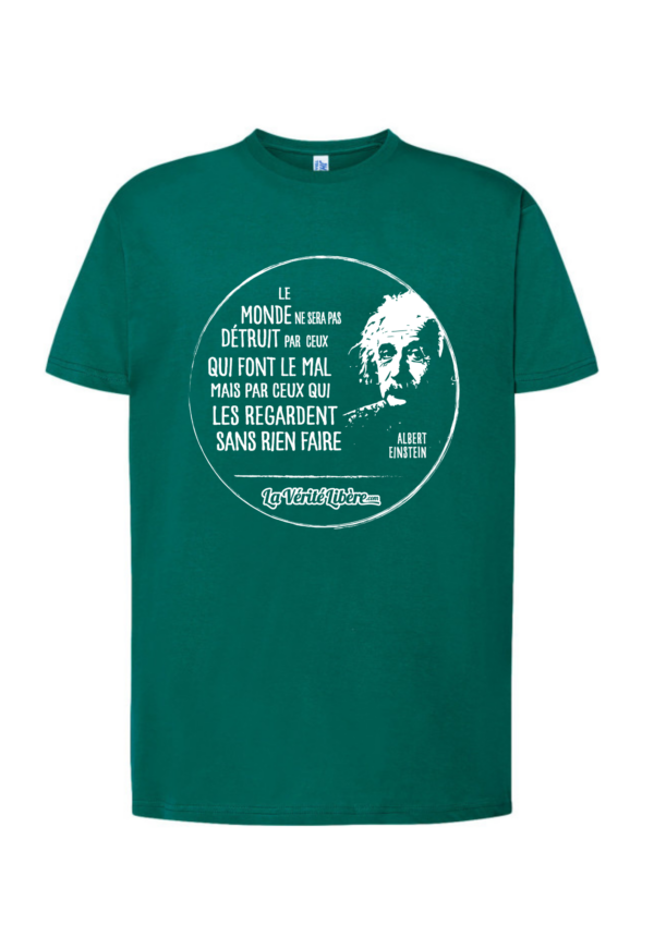T-shirt homme_Einstein blanc_Vert Tropical