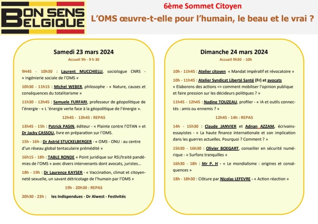 6ème Sommet Citoyen Bon Sens Belgique